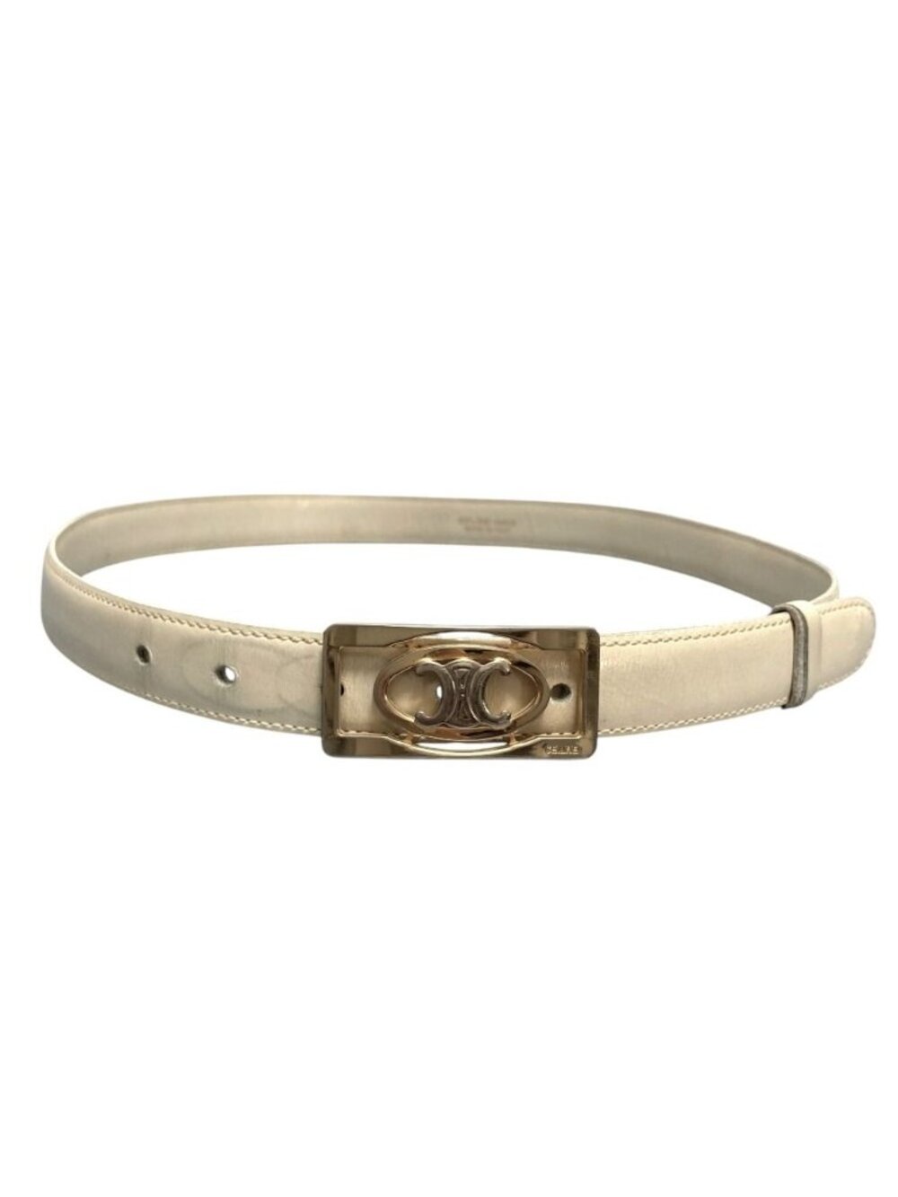 Celine Triomphe Narrow Belt 70 Ivory